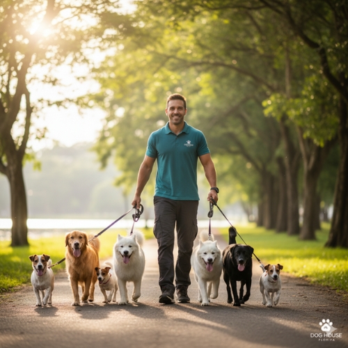 Passeador com um cão